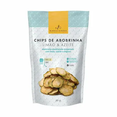 Chips Bianca Simões de Abobrinha, Limão & Azeite com 20g