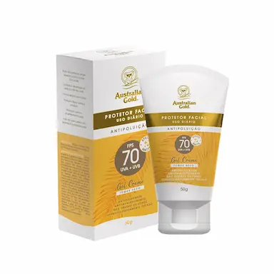Protetor Solar Facial Australian Gold Antioleosidade FPS70 com 50g