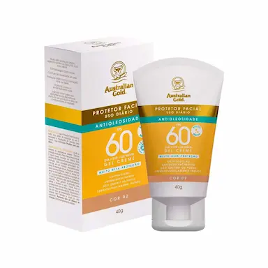 Protetor Solar Facial Australian Gold Antioleosidade FPS60 Cor 02 com 40g