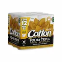 Papel Higiênico Cotton Folha Dupla Neutro Compacto 12 rolos