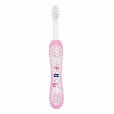 Escova de Dente Infantil Chicco Primeiros Dentes de Leite Rosa com 1 unidade