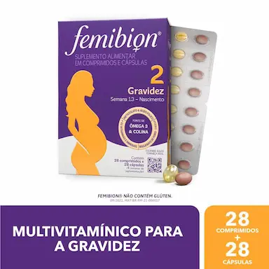 Multivitamínico Femibion 2 para Gravidez com 28 comprimidos e 28 cápsulas