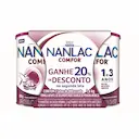 Kit Fórmula Infantil Nanlac Comfor 1 a 3 Anos com 2 unidades de 800g cada