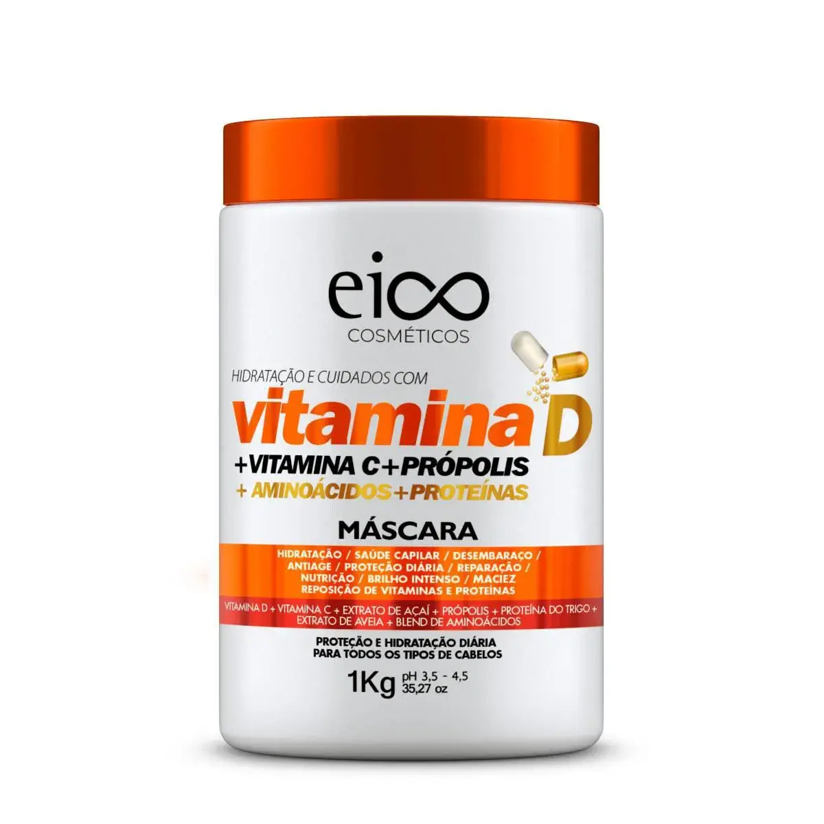 Máscara Capilar Eico Cosméticos Vitamina D com 1Kg