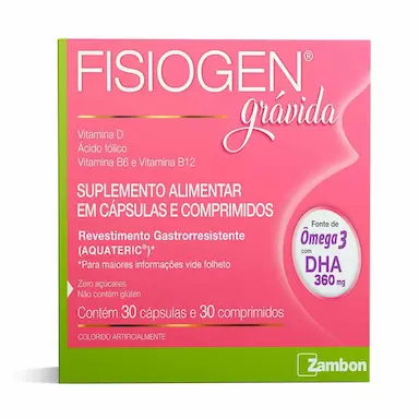 Suplemento Alimentar Fisiogen Grávida 30 Cápsulas + 30 Comprimidos