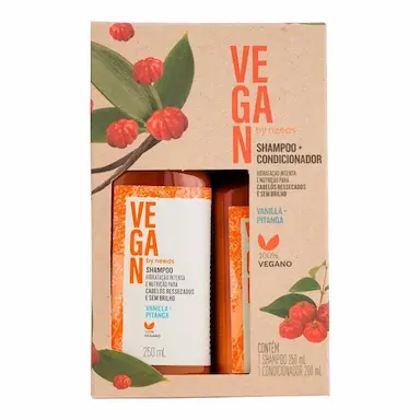 Kit Shampoo Vegan By Needs Vanilla e Pitanga com 250ml + Condicionador com 200ml