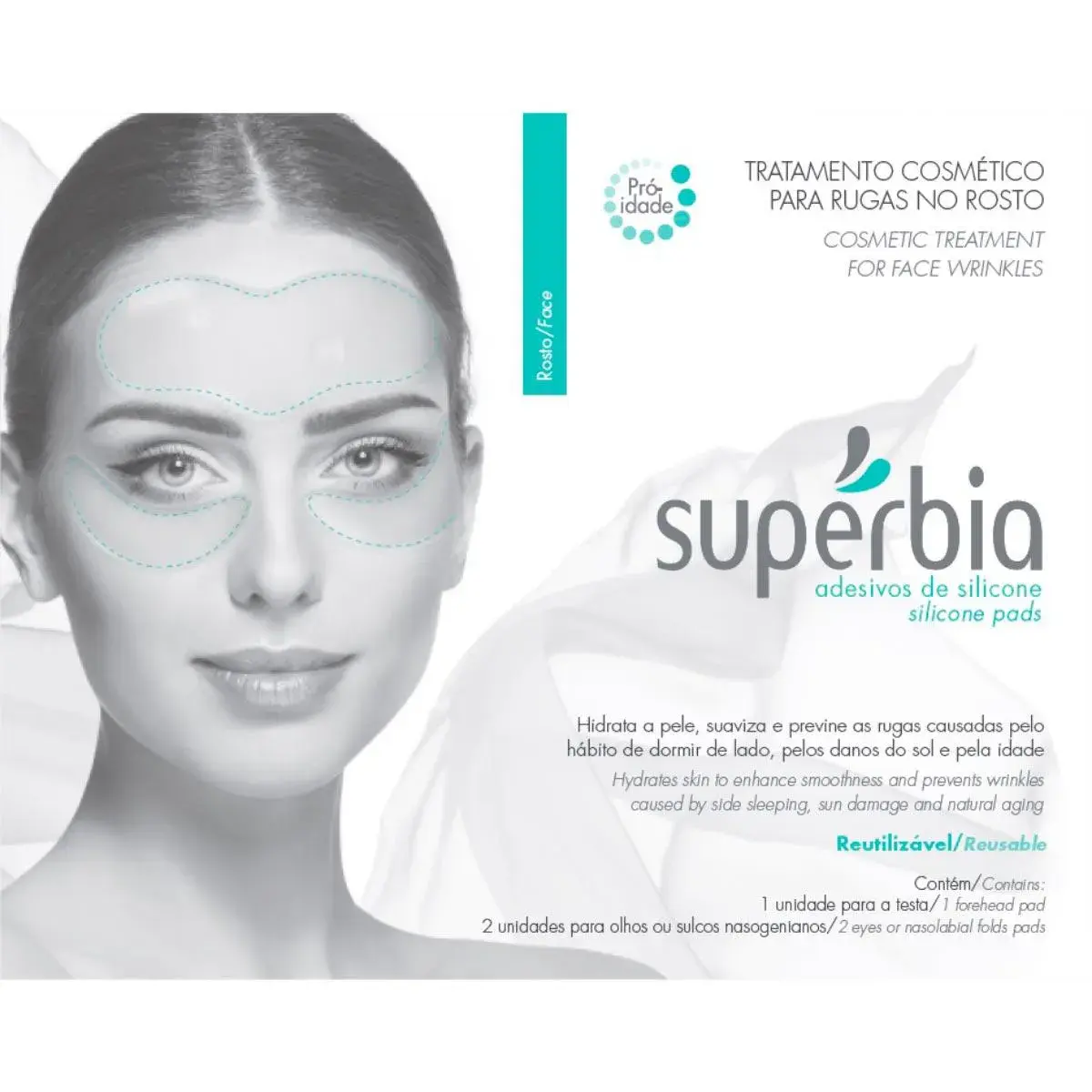 Adesivo de Silicone para Rugas no Rosto Supérbia com 1 unidade