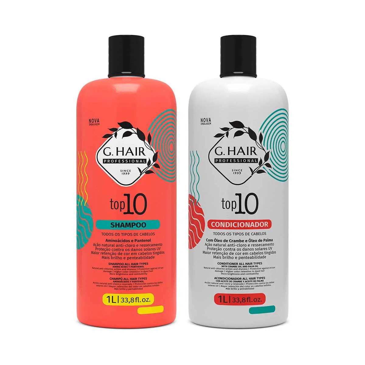 Kit Shampoo + Condicionador G. Hair Top 10 com 1L cada