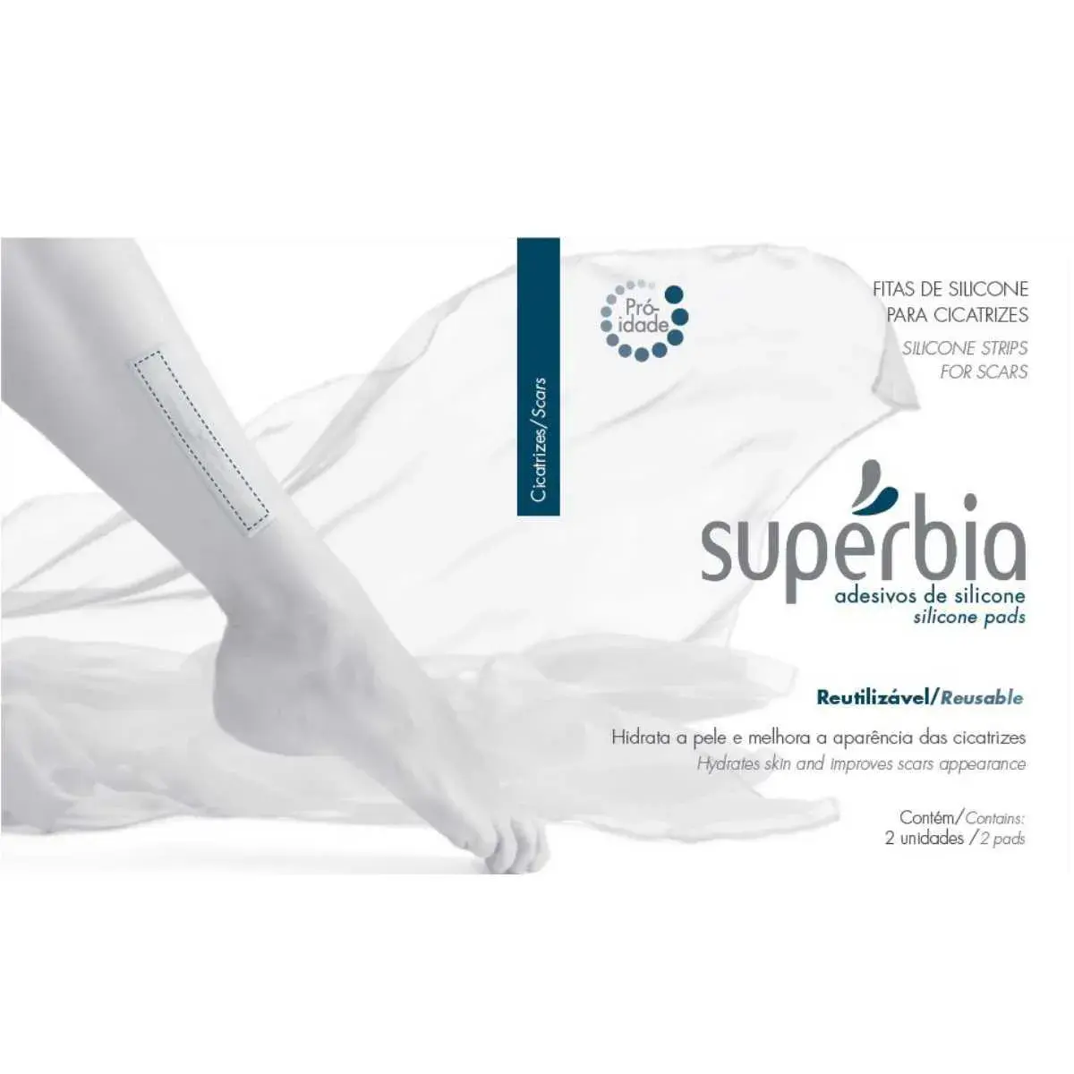 Fita de Silicone para Cicatrizes Supérbia com 2 Unidades