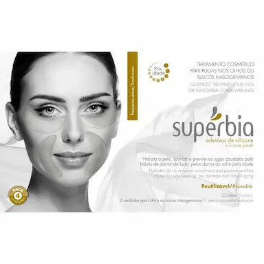 Adesivo de Silicone para Rugas nos Olhos e Bigode Chinês Supérbia com 4 unidades