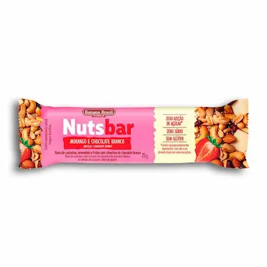 Barra de Castanhas Nutsbar Morango e Chocolate Branco com 25g