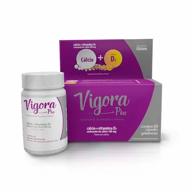 Suplemento Vitamínico Vigora Plus Cálcio + D3 60 Cápsulas