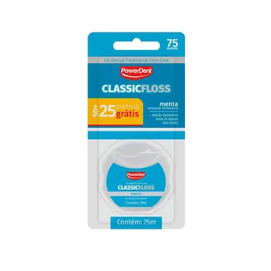 Fio Dental Powerdent Classic Floss com 50 Metros + 25 Metros