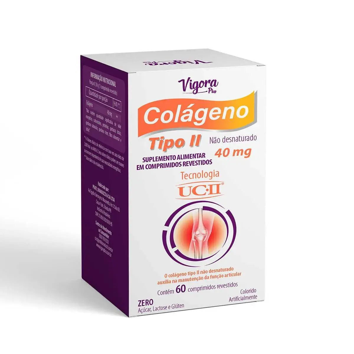 Suplemento Alimentar Vigora Plus Colágeno Tipo II 60 Comprimidos
