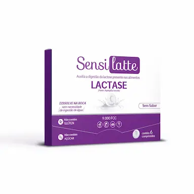 Lactase Sensilatte Sem Sabor 9.000 FCC 6 Comprimidos