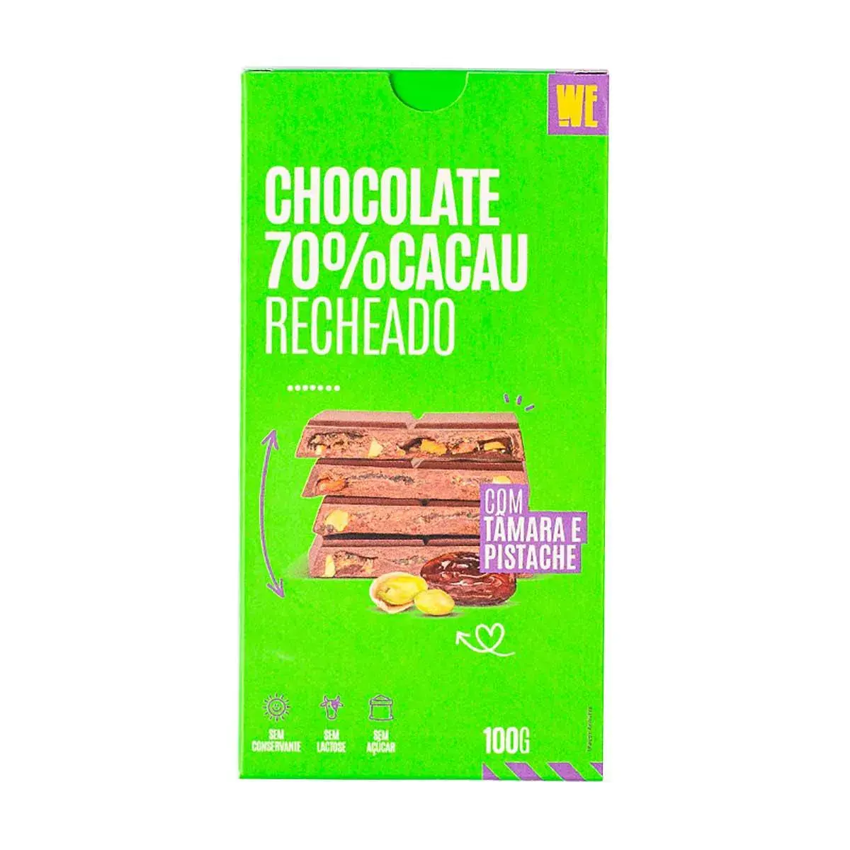 Chocolate 70% Cacau Choconutz Tâmara e Pistache com 100g