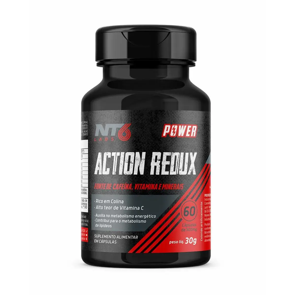 Suplemento Alimentar Nutrasix NT6 Action Redux com 60 Cápsulas