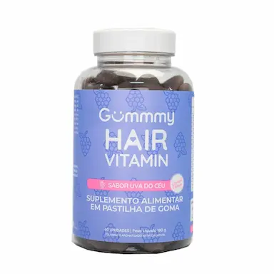 Suplemento Alimentar Gummy Hair Vitamin Uva do Céu com 60 Gomas