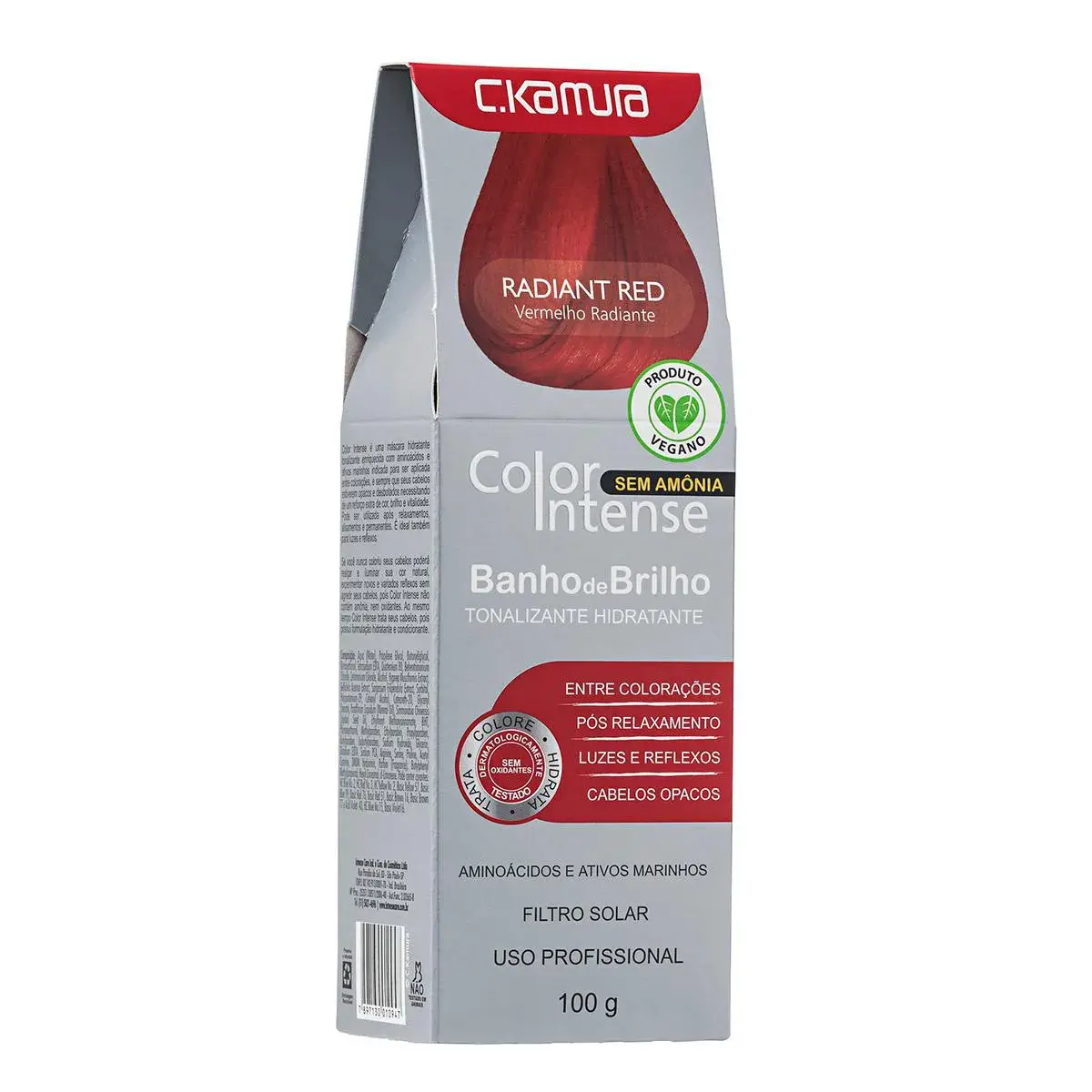 Tonalizante Hidratante C.Kamura Color Intense Banho de Brilho Radiante Red com 100g