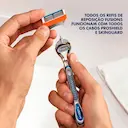 Kit Gillette Barbeador Fusion 5 1 aparelho + 3 cargas + Gel de Barbear Mach 3 Complete Suave 71g
