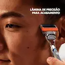 Kit Gillette Barbeador Fusion 5 1 aparelho + 3 cargas + Gel de Barbear Mach 3 Complete Suave 71g