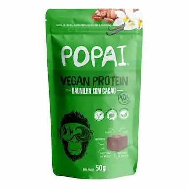 Snack Popai Vegan Protein Baunilha com Cacau com 50g