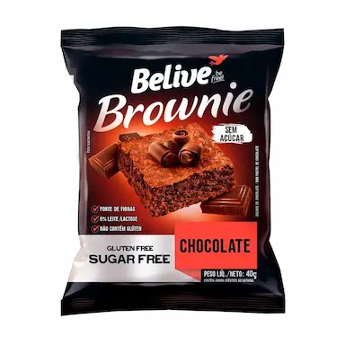 Brownie Belive Chocolate Sem Açúcar, Glúten e Lactose com 40g