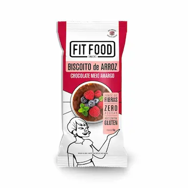 Biscoito de Arroz Fit Food Sabor Chocolate Meio Amargo com 60g