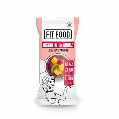 Biscoito de Arroz Fit Food Sabor Chocolate ao Leite com 60g