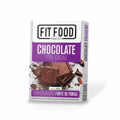 Chocolate Fit Food 70% Cacau com Colágeno com 40g