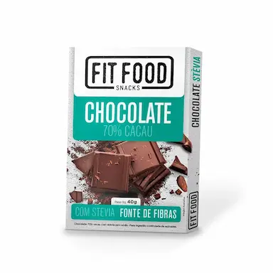 Chocolate Fit Food 70% Cacau com Stevia com 40g