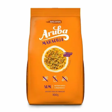 Biscoito Doce Aruba Maracujá Sem Glúten e Leite com 100g