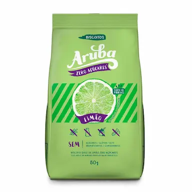 Biscoito Doce Aruba Zero Açúcares Limão Sem Glúten e Leite com 100g