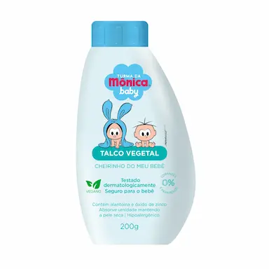 Talco Vegetal Turma da Monica Baby Cheirinho do meu Bebê com 200g