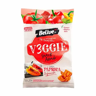 Snack Belive V3ggie Paprica Defumada com 35g