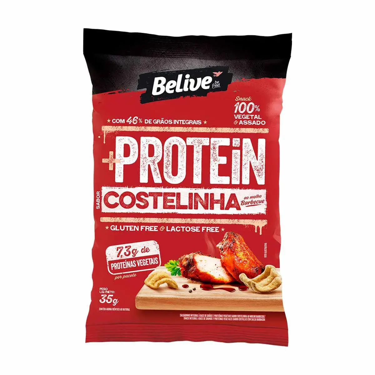 Snack Protein Belive Costelinha Barbecue com 35g