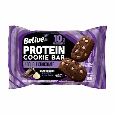 Cookies Zero Açúcar Protein Cookie Bar Believe Sabor Double Chocolate com 55g
