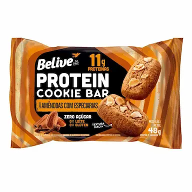 Cookies Zero Açúcar Protein Cookie Bar Believe Sabor Amêndoas com Especiarias com 48g