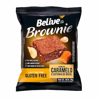 Brownie Belive Sabor Caramelo e Castanha-do-Brasil com 40g