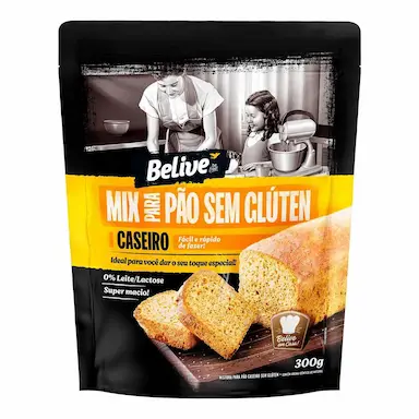 Mix para Pão Caseiro Belive Sem Glúten e Lactose com 300g