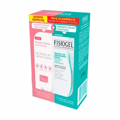 Kit Fisiogel Solução Micelar com 200ml + Sabonete Líquido Terapia de Hidratação Diária com 150ml