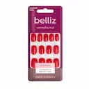 Unhas Postiças Autoadesivas Belliz Vermelho Hot 24 Unidades