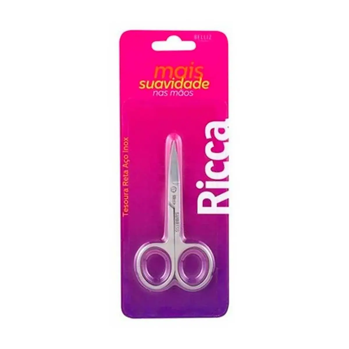 Tesoura de Ponta Reta Ricca com 1 Unidade