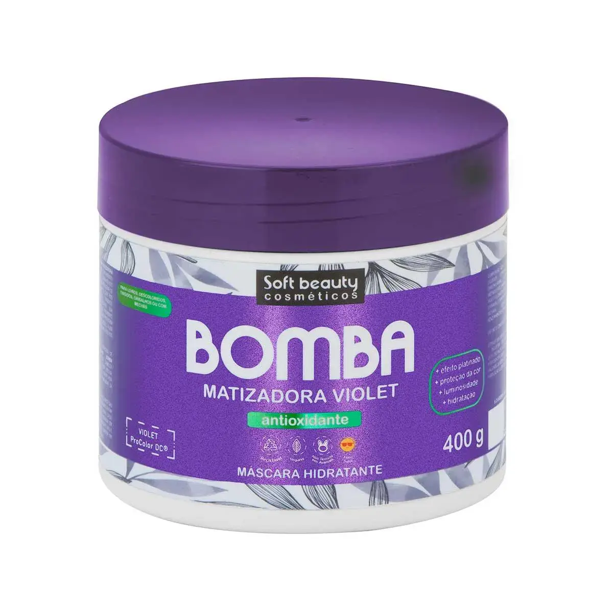 Máscara Capilar Soft Beauty Bomba Matizadora Violet 400g