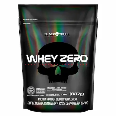 Refil Whey Zero Black Skull Morango 837g