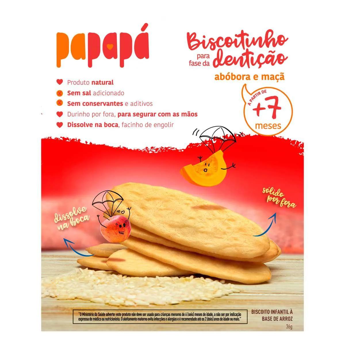 Biscoito Infantil Papapá Maçã e Abóbora 36g