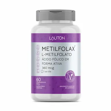Suplemento Alimentar Metilfolax 360mcg Lauton 60 Comprimidos
