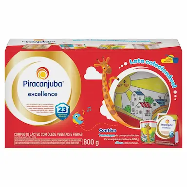 Kit Composto Lácteo Piracanjuba Excellence 800g + Lata Colecionável