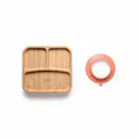 Prato Quadrado com Divisória Fisher-Price Bam N'Boo Rosa - 1 Unidade
