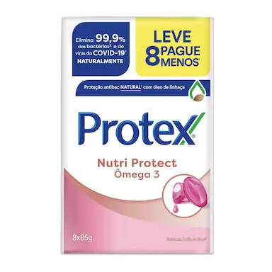 Sabonete em Barra Protex Ômega 3 Nutri Protect 8 unidades com 85g cada